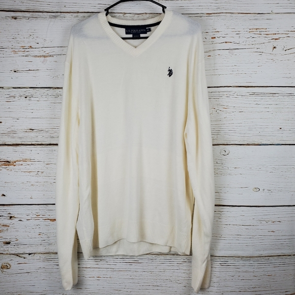 U.S. Polo Assn. Other - US Polo Assn Cream V Neck Sweater